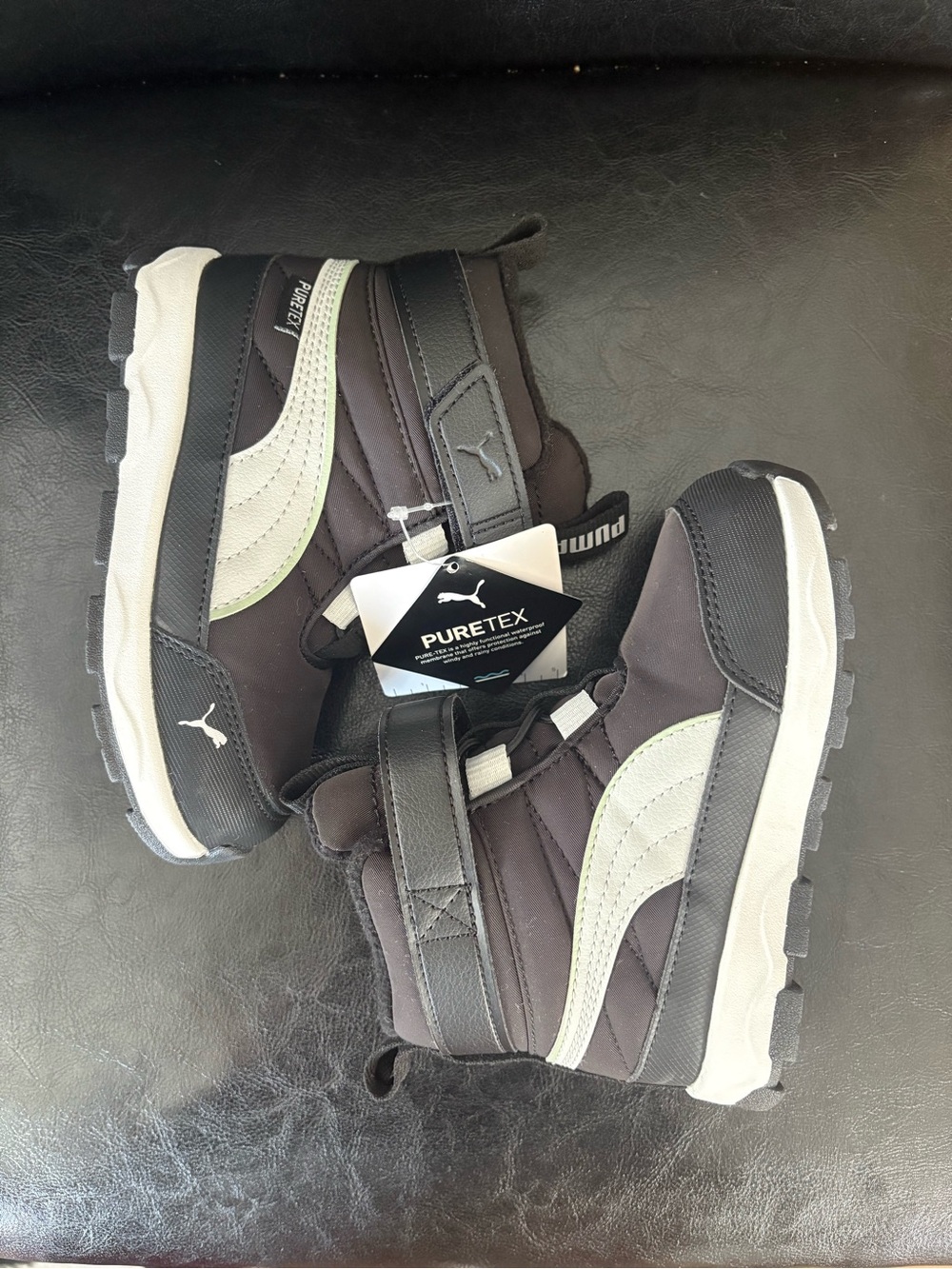 Puma Black and White Kids' Winter Boots
